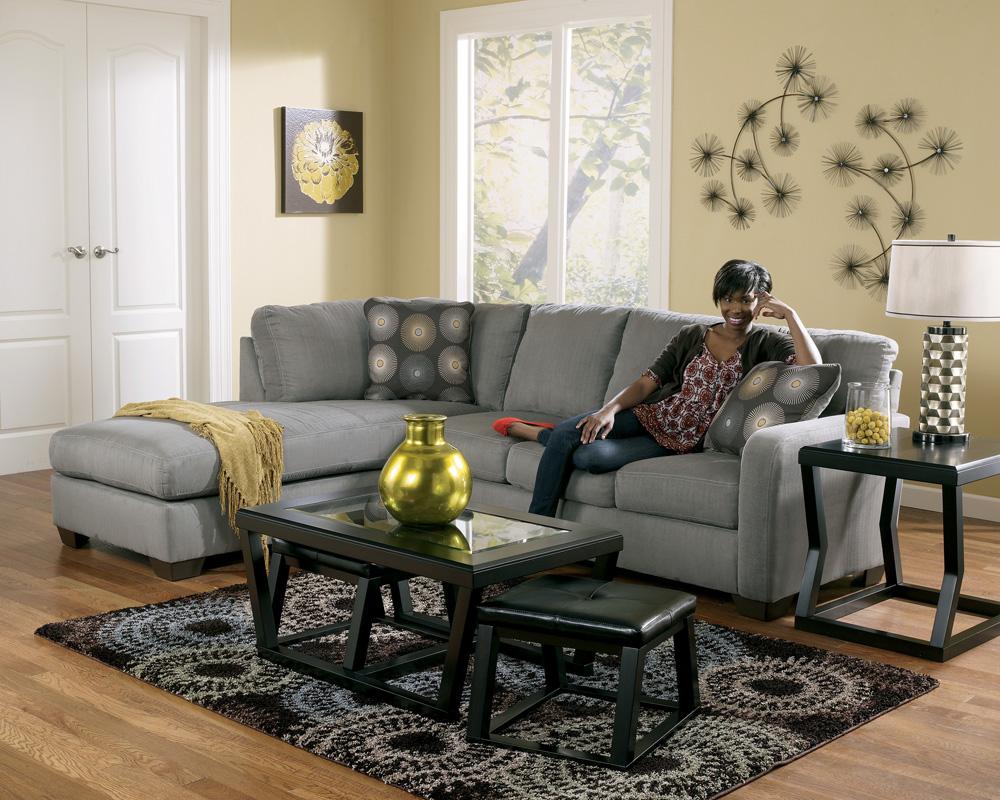 Signature Design by Ashley Zella Charcoal Contemporary Sectional Sofa with Left Arm Facing